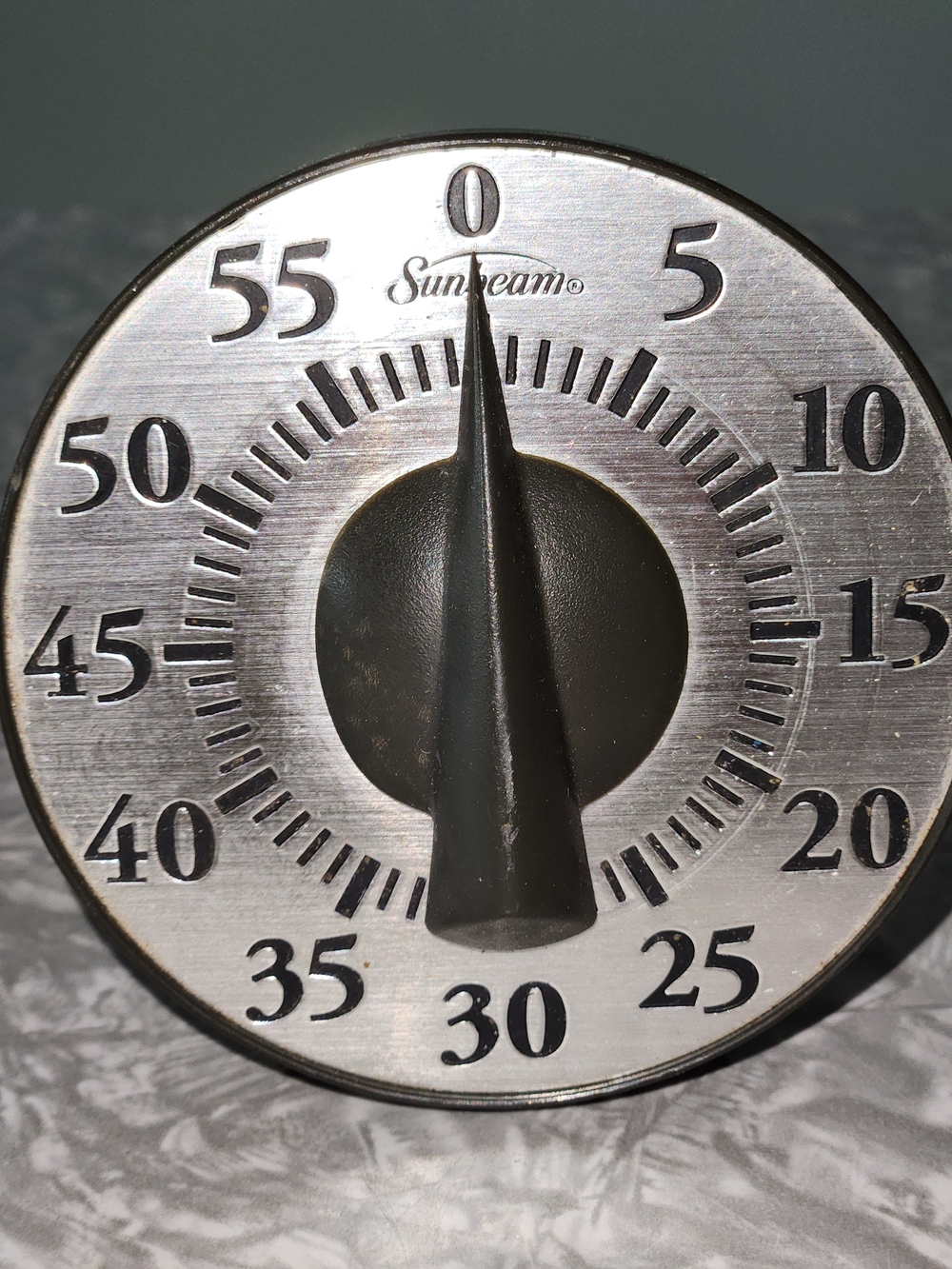 Sunbeam Silver Face Mechanical Timer with Black Dial